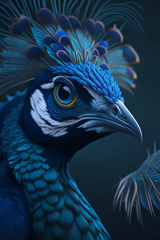 A peacock face closeup