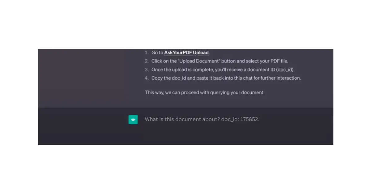 Ask Your PDF in Chatgpt Copy Doc ID