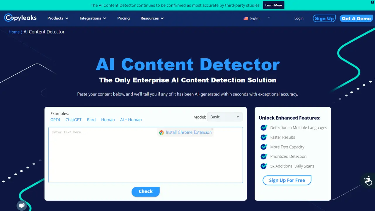 AI content detection tool  - Copyleaks