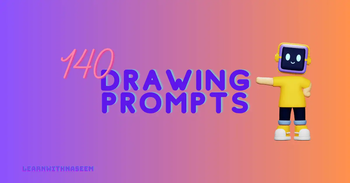 Drawing prompts, drawing prompts for kids, prompts for drawing, random drawing prompts